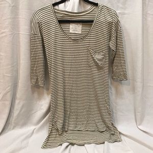 We The Free Stripped 3/4 inch sleeve top.